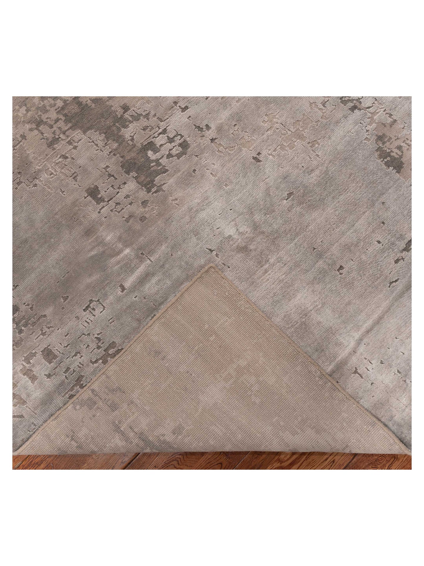 Tenzari Gray Gray 9.11x13.11 Hand Knotted Rug