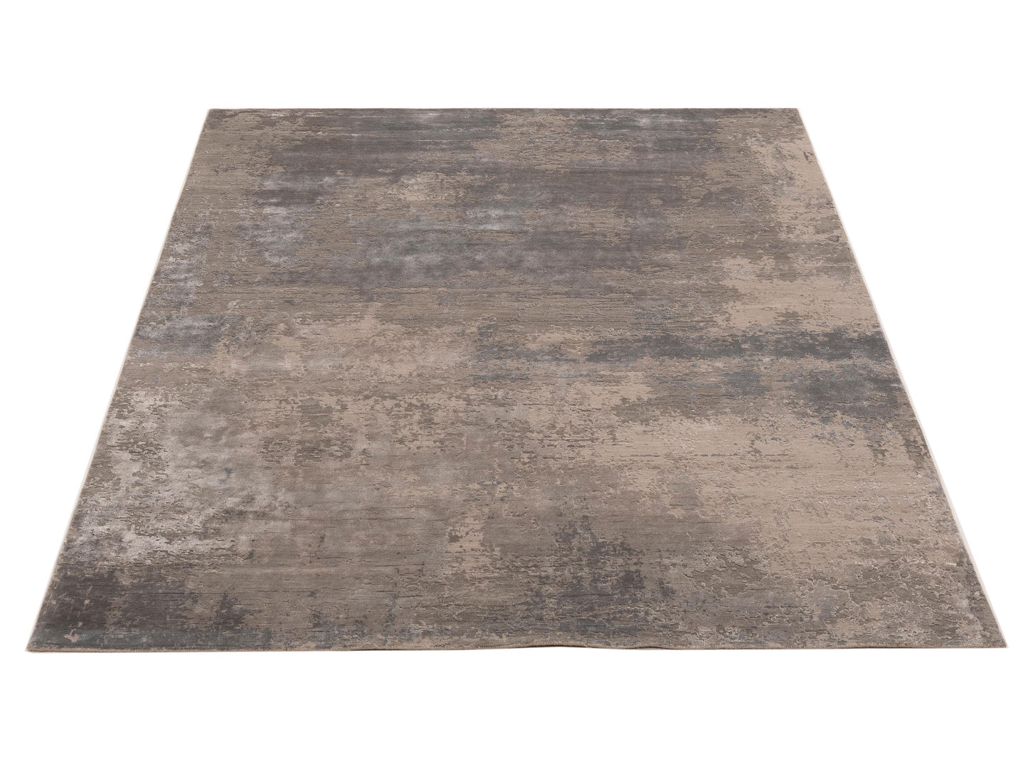 Tenzari Gray Gray 8x9.11 Hand Knotted Rug