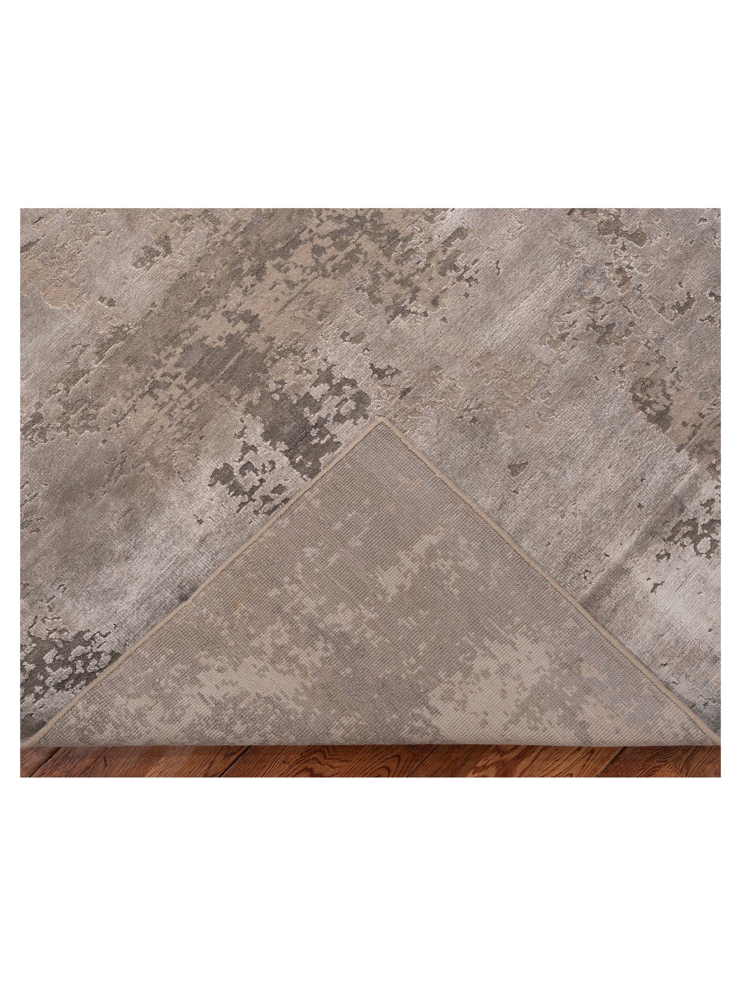 Tenzari Gray Gray 8x9.11 Hand Knotted Rug