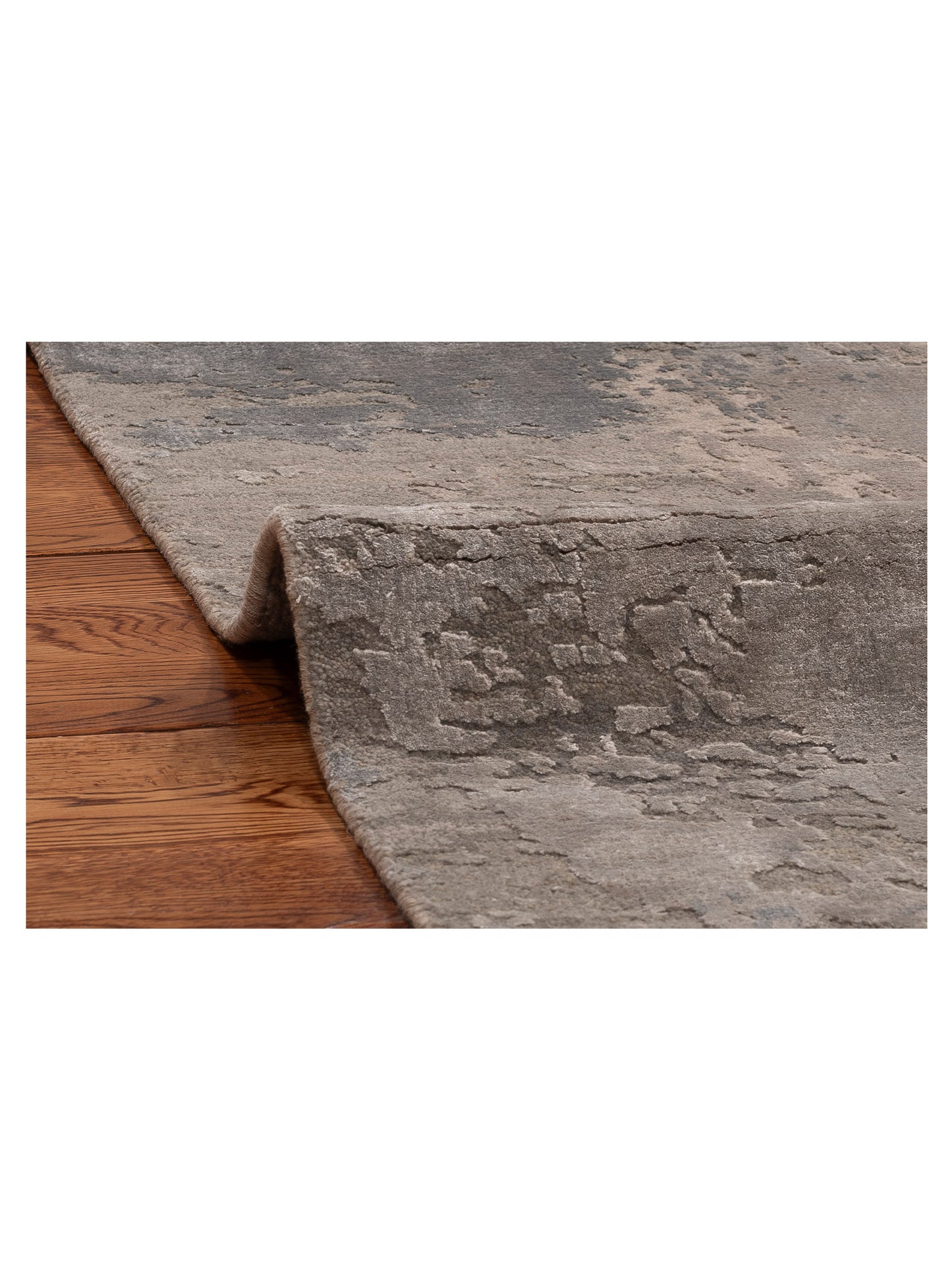 Tenzari Gray Gray 8x9.11 Hand Knotted Rug