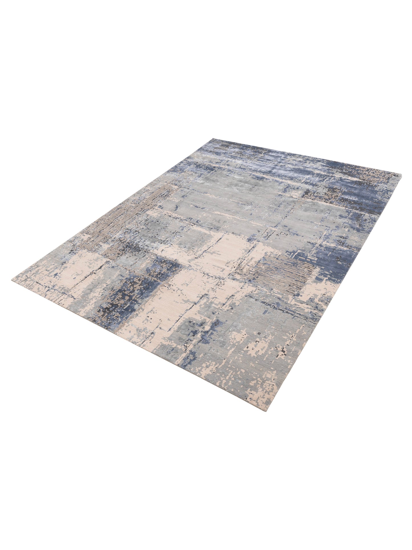 Tenzari Ivory Gray 9.1x11.11 Hand Knotted Rug