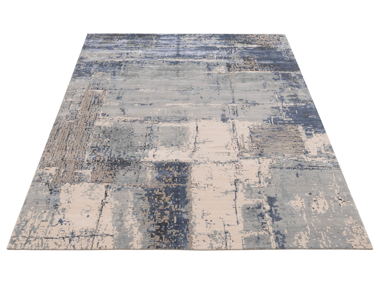 Tenzari Ivory Gray 9.1x11.11 Hand Knotted Rug