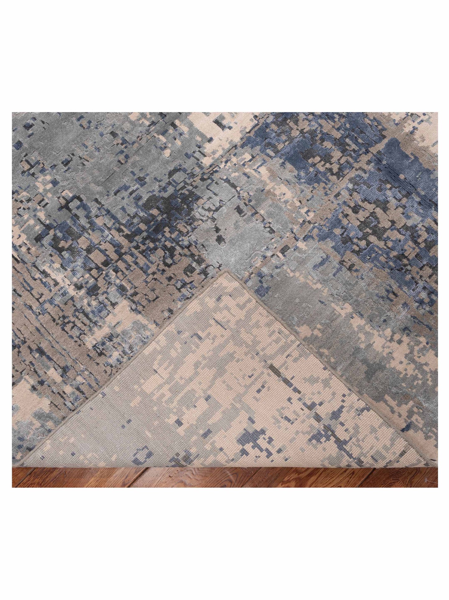 Tenzari Ivory Gray 9.1x11.11 Hand Knotted Rug