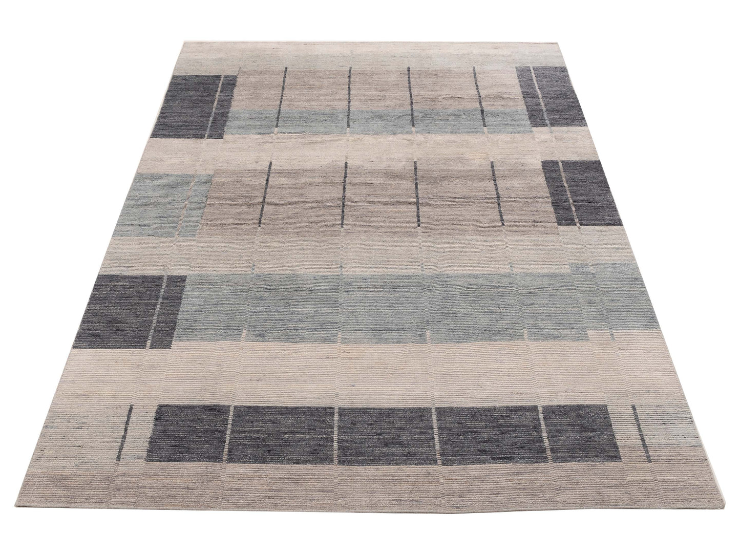 Tibarra Gray Blue 9x12.1 Hand Knotted Rug