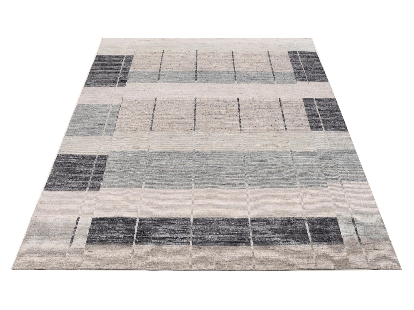 Tibarra Gray Blue 9x12 Hand Knotted Rug