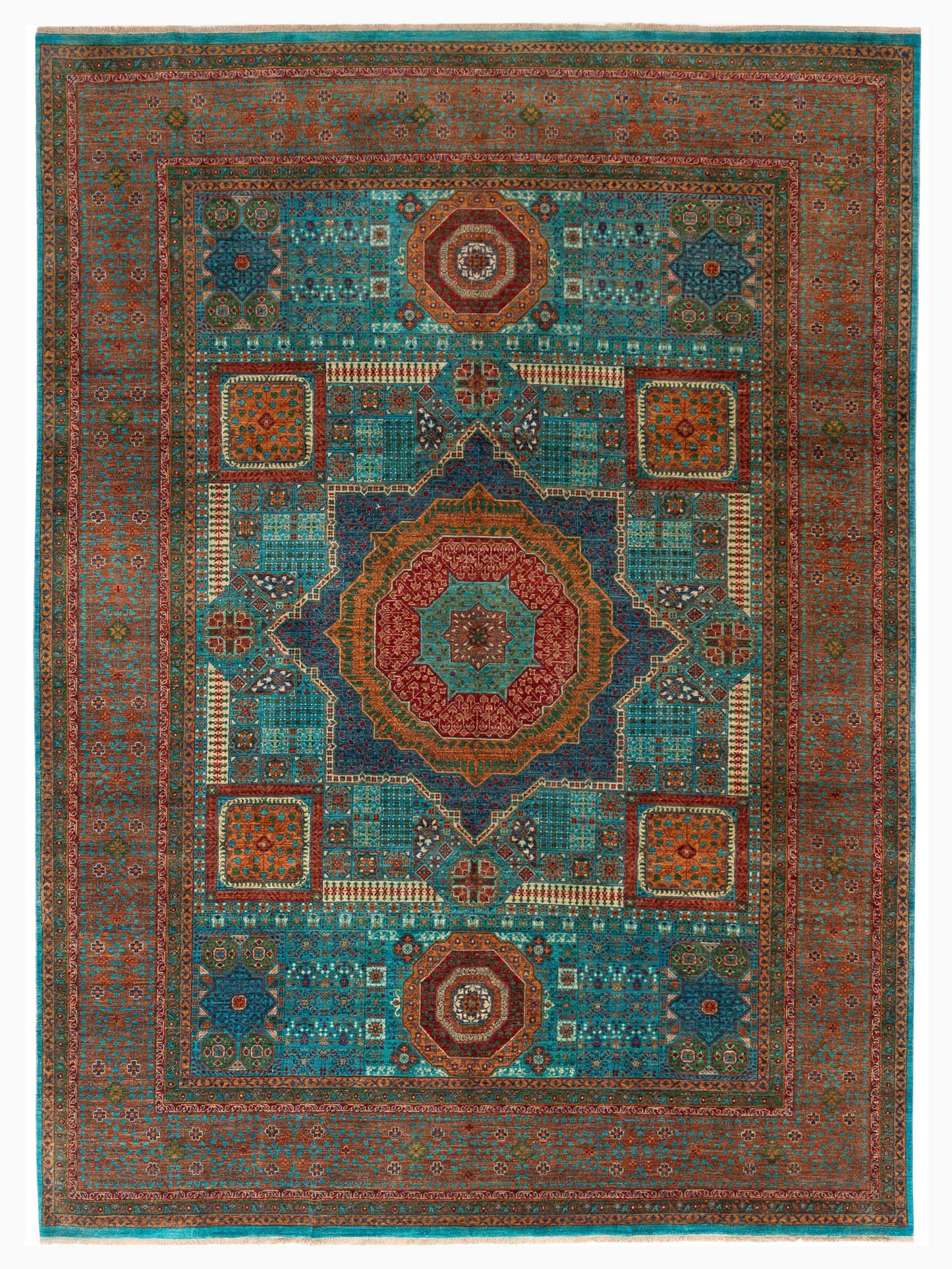 Nomad Super Mamluk  Turquoise Brown Traditional