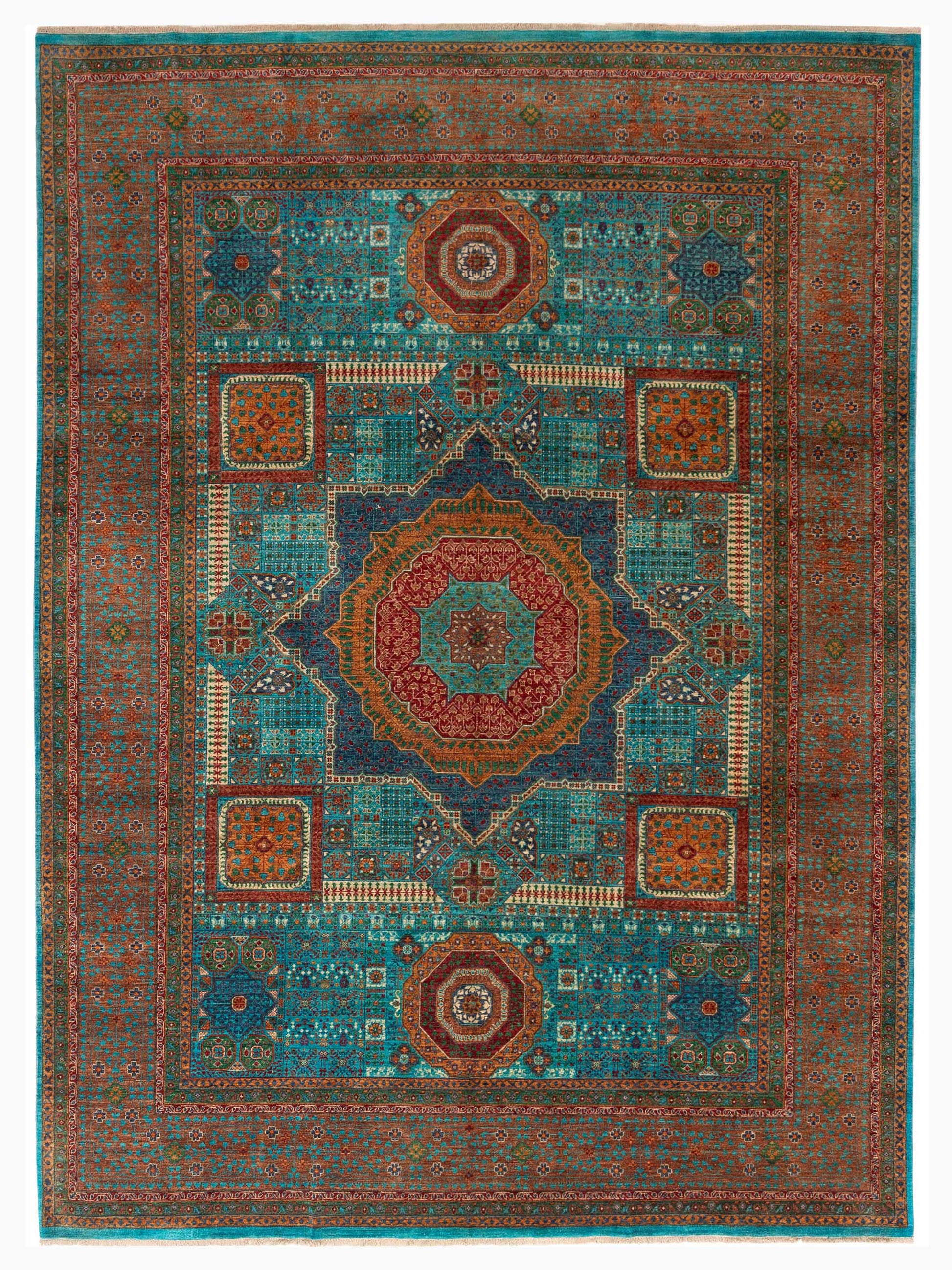Nomad Super Mamluk  Turquoise Brown Traditional