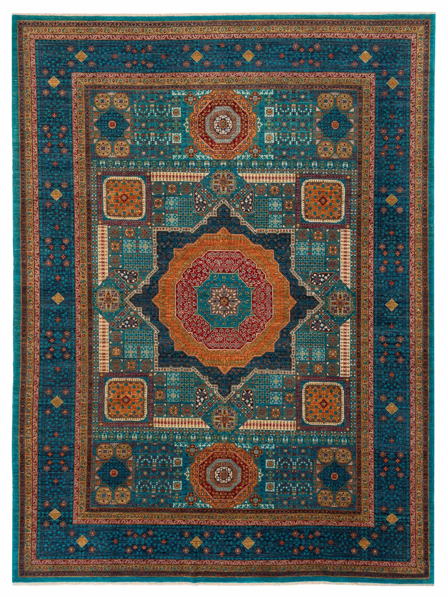 Nomad Super Mamluk  Turquoise Charcoal Traditional