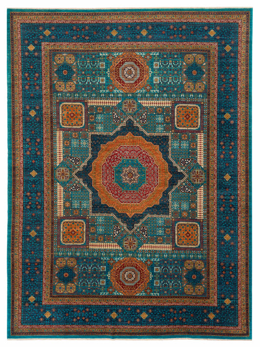 Nomad Super Mamluk  Turquoise Charcoal Traditional