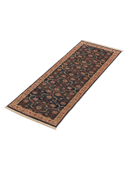 Antiqua Loom Blue Beige 2.7x6.10 Hand Knotted Rug