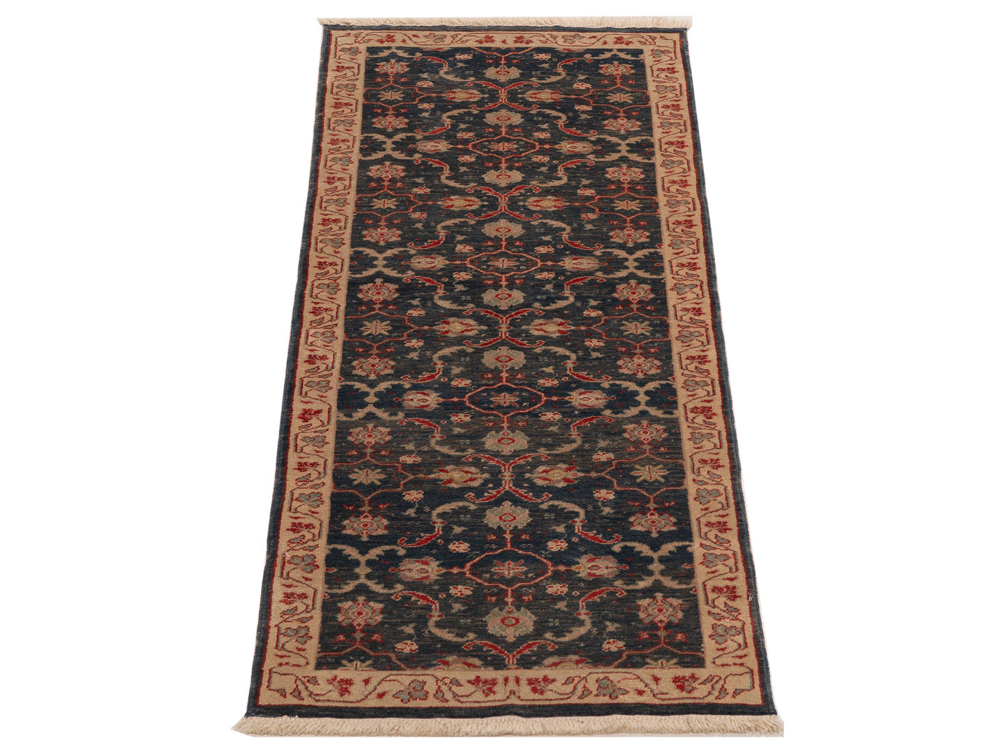 Antiqua Loom Blue Beige 2.7x6.10 Hand Knotted Rug