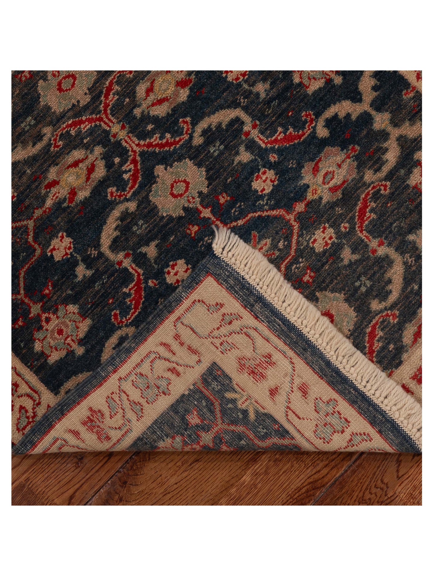 Antiqua Loom Blue Beige 2.7x6.10 Hand Knotted Rug