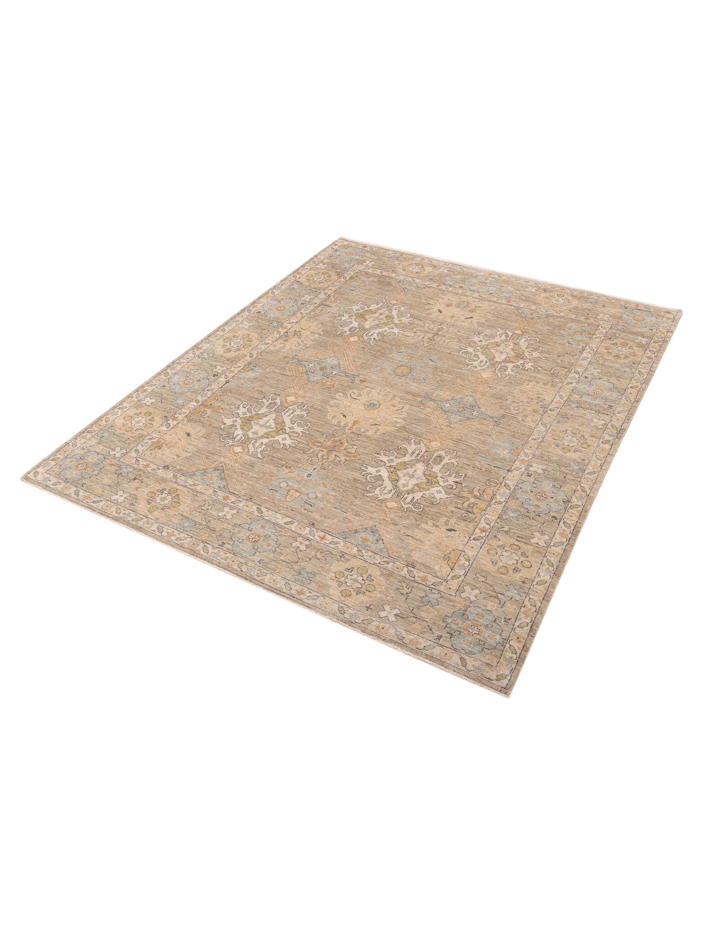 Oushara Light Gray Light Gray 8.3x10.3 Hand Knotted Rug
