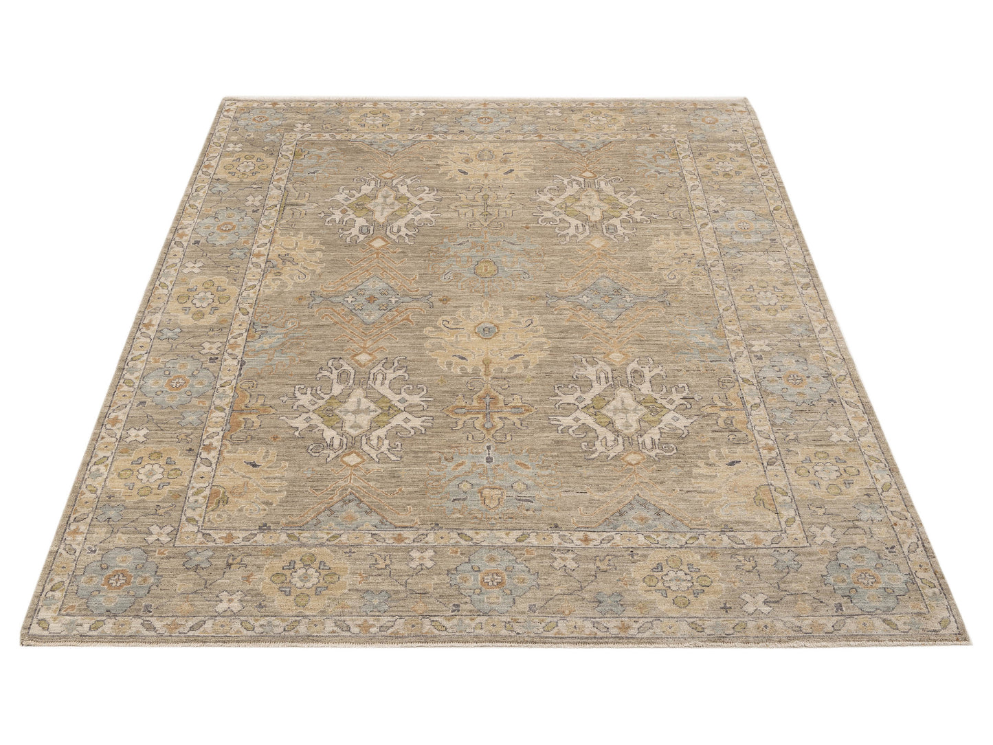 Oushara Light Gray Light Gray 8.3x10.3 Hand Knotted Rug