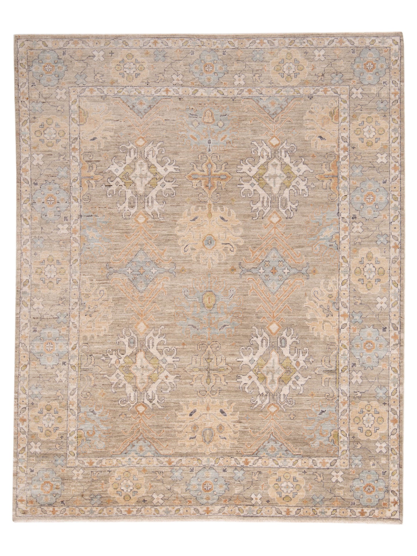 Rajpur Oushak Shah  Light Gray Light Gray Traditional